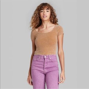Cropped Wild Fable Scoop Neck Tee